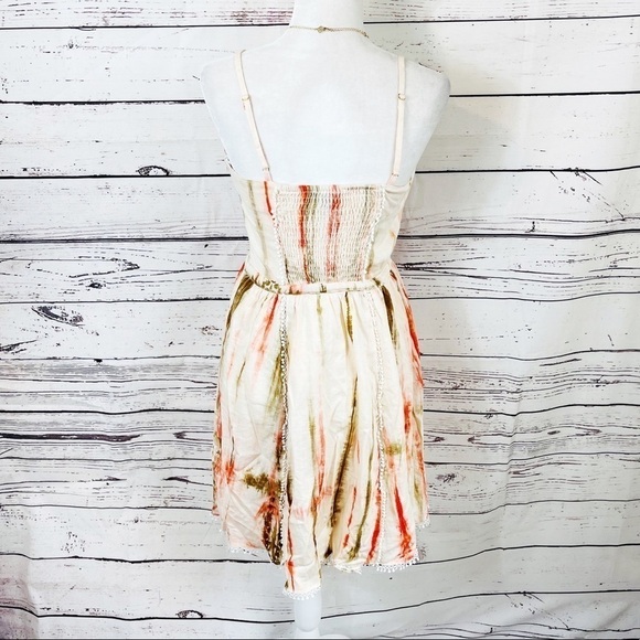 LULU’S i .madeline Cream Green Orange Pleat Dress - Picture 8 of 10